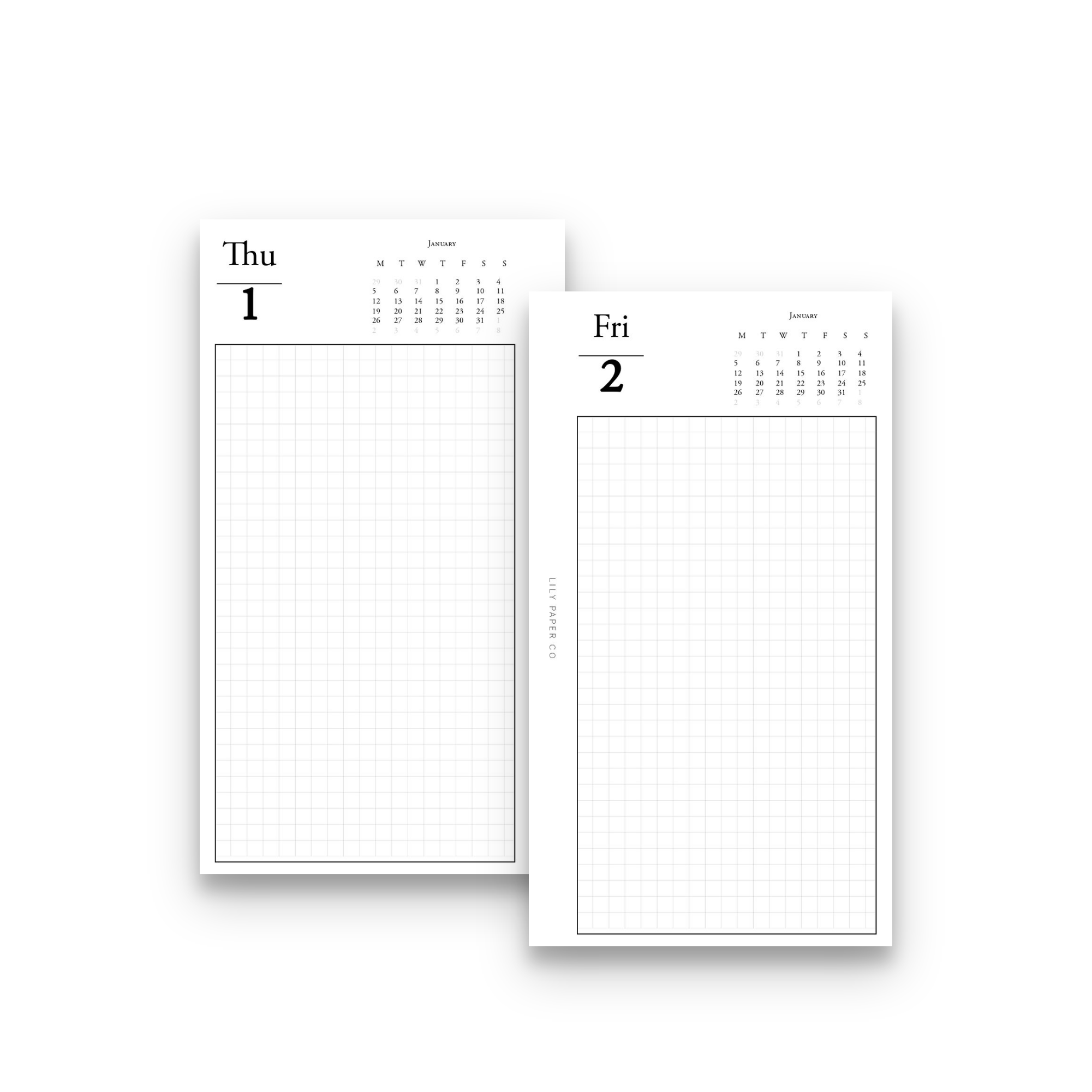 111 | 2026 Grid Daily Dated + Calendar
