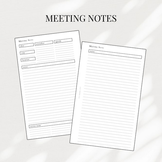 MEETING NOTES - PRINTABLE PDF