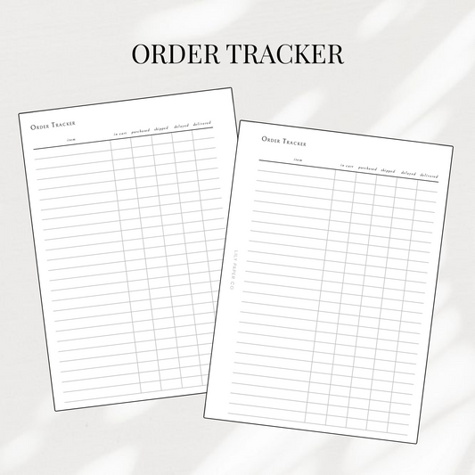 ORDER TRACKER - PRINTABLE PDF
