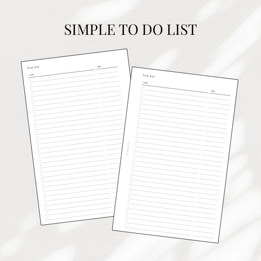 SIMPLE TO DO LIST - PRINTABLE PDF